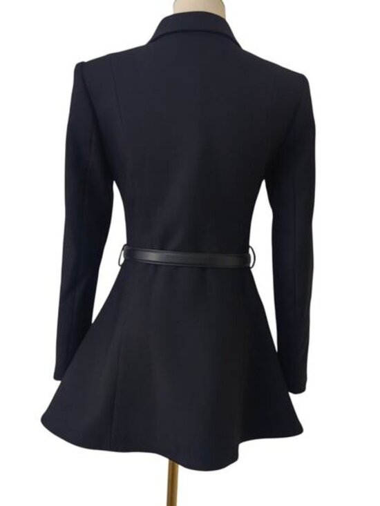 Self-Portrait Black Wool Crepe Mini Dress - Picture 6 of 11